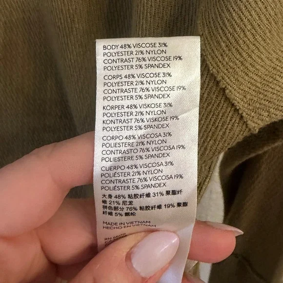 We The Free Thermal Top XS Olive Green Waffle Knit Grunge Indie Oversized Tunic - Picture 9 of 11